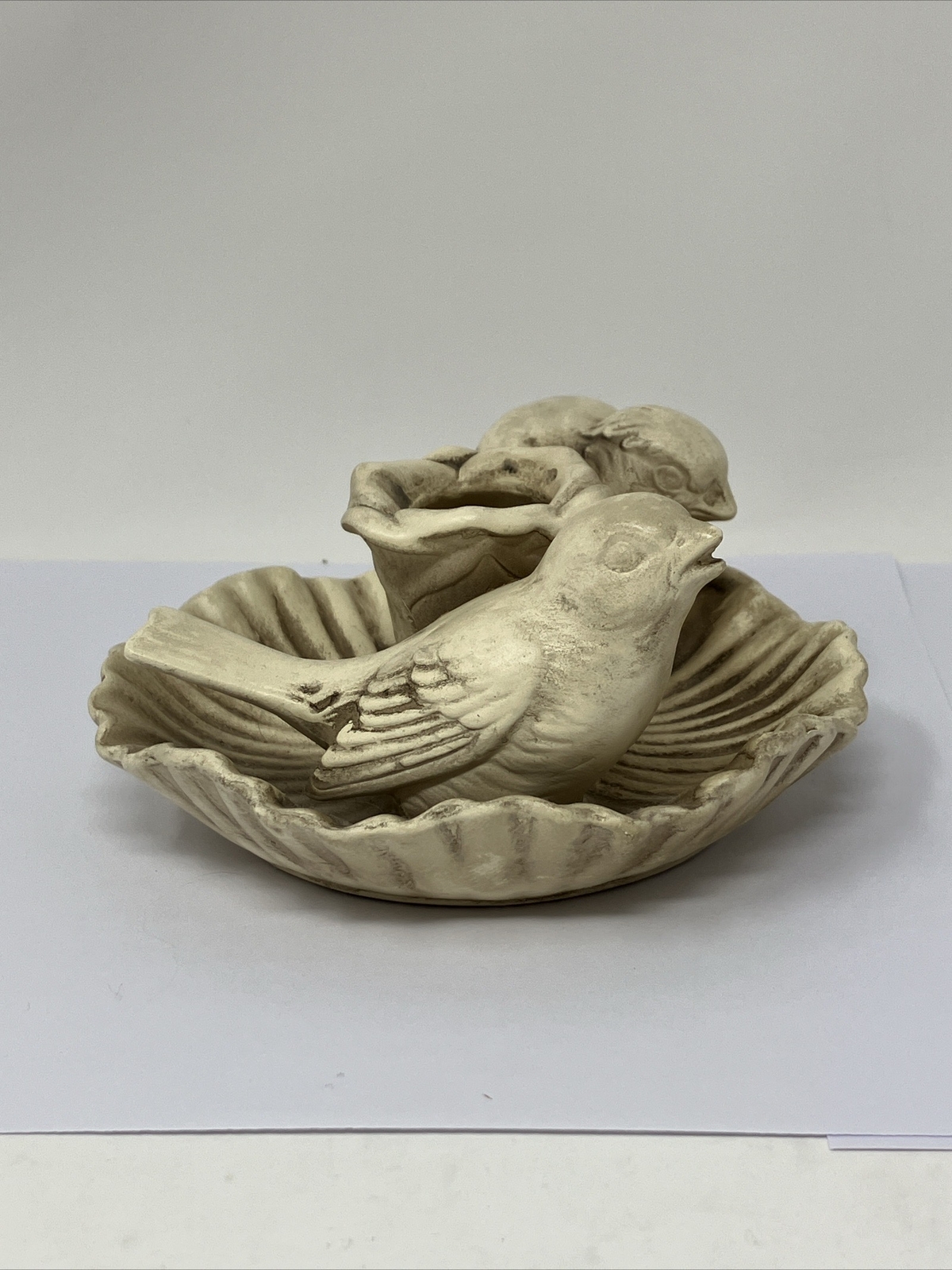 Vintage Wolin BIRD PAIR CANDLE HOLDER 1950s Japan Off White Beige