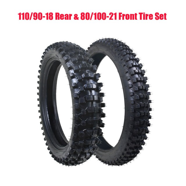 Dirt Bike Front & Rear Motocross Tires Tubes Set 80/10021 110/9018