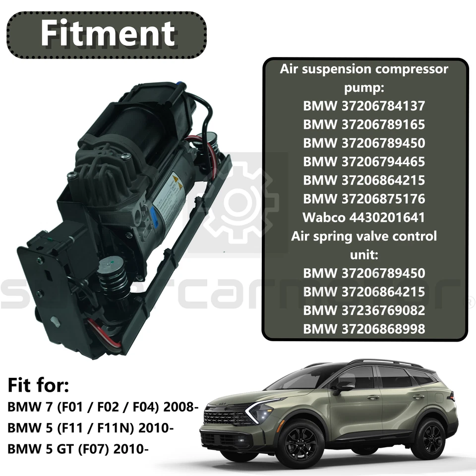 Bomba compressor de suspensão a ar e bloco de válvulas e relé para BMW 535i 550i 740i 750i - Imagem 2 de 4