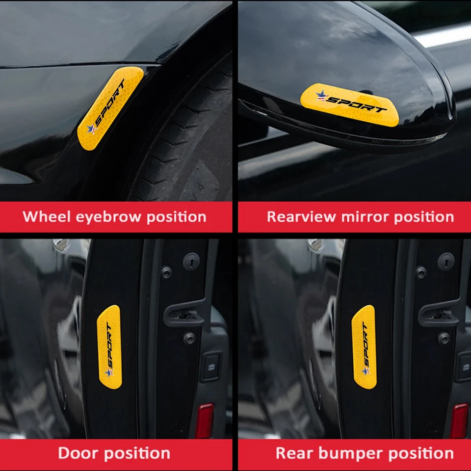 Car Door Open Reflective Warning Stickers For Ford F-150 For Chevrolet Silverado — 第 4/4 张图片