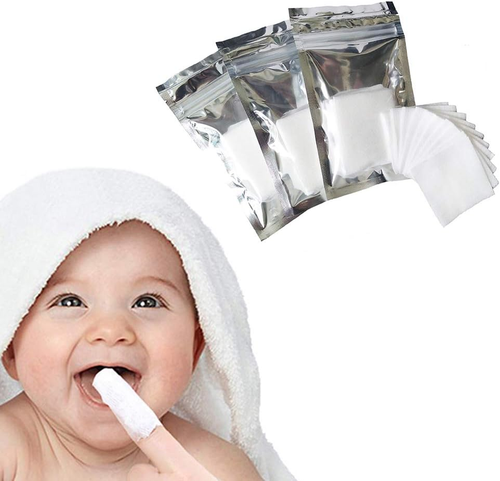 120Pcs Baby Teeth Soft Gauze Finger Clean Oral Hygiene Tongue Milk Stain Cleanin