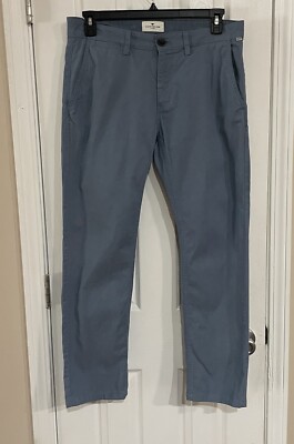 Tom Tailor Mens Blue Cotton Blend Slim Fit Travis Chinos Size 33/32