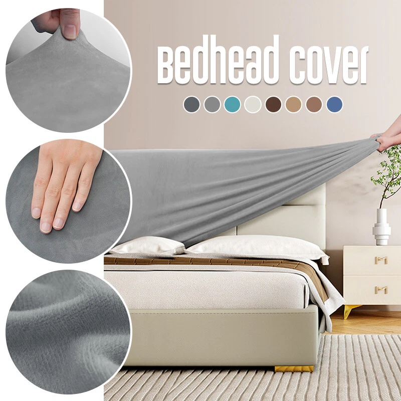 Cubierta de cabecero elástica de terciopelo de zorro plateado cubierta de cama gruesa cubierta de respaldo polvo Foto 2 de 4