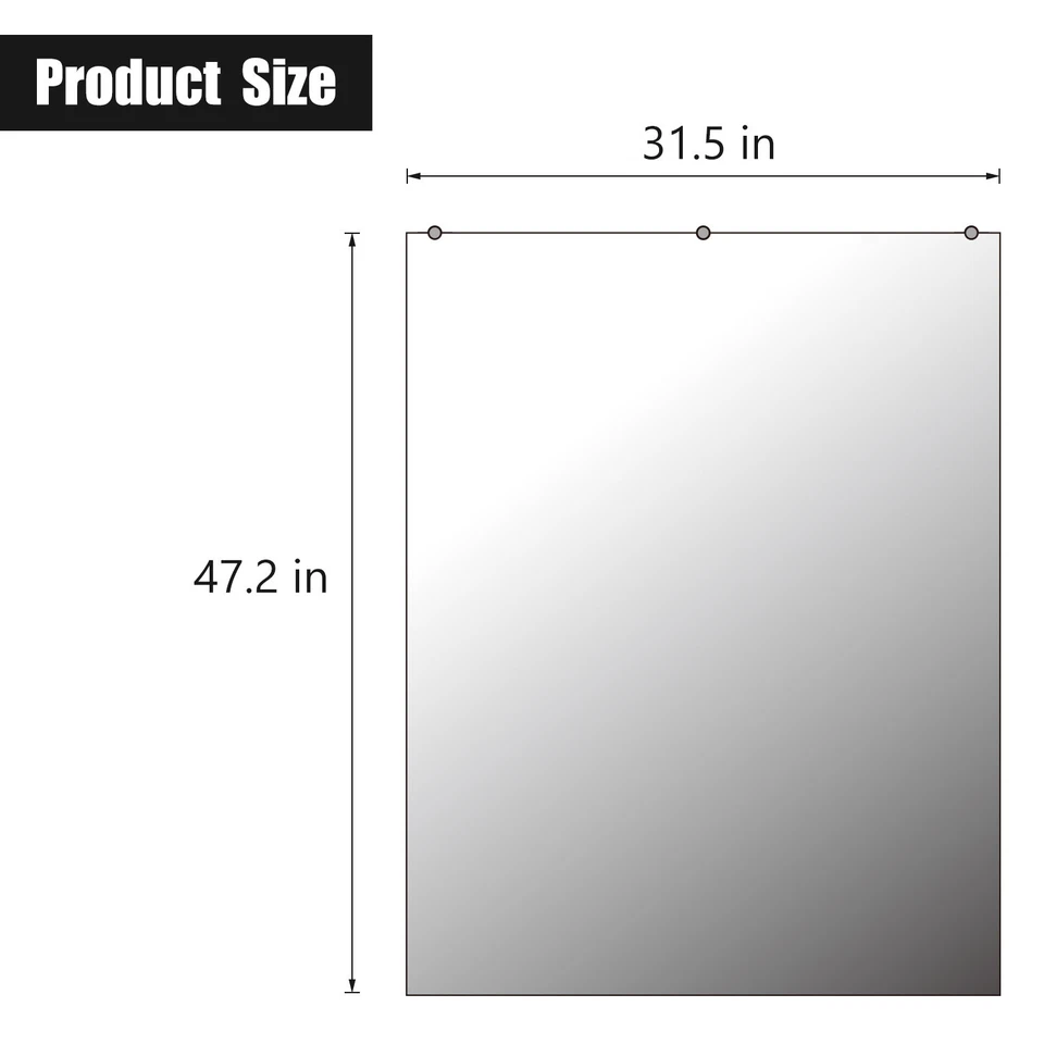 HA Gym Mirror Wall Mounted Kit with Safety Backing for Dance and Workout,47X22in - Image 4 of 4