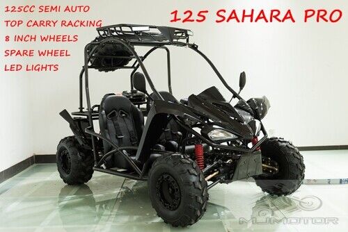 125CC Buggy ATV Sport Quad Dirt Bike 4 Wheel  Go kart Semi Auto SAHARA PRO Black