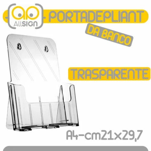 - SENZA MARCA/GENERICO – PORTADEPLIANT A4 porta cataloghi depliant volantini espositore plex catalogo bar