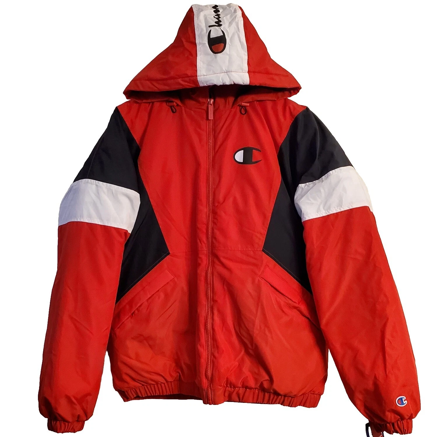 New Rare Champion Stadium Puffer Jacket, Full Zip Insulated Coat Mens M FASTSHIP