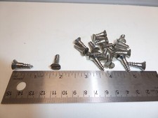 #12 x 3/4" Flat Head Slotted Wood Screw SS 18-8 VINTAGE MADE IN USA! Qty 20