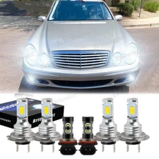 6PC 6000K LED Headlight + Fog Light Bulbs Kits For Mercedes-Benz E350 E320 E550