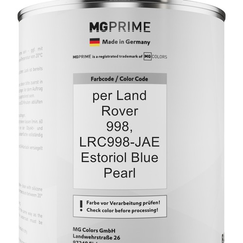 Vernice per auto per Land Rover 998 LRC998 JAE Estoriol Blue Pearl 1,0L - Foto 2 di 5