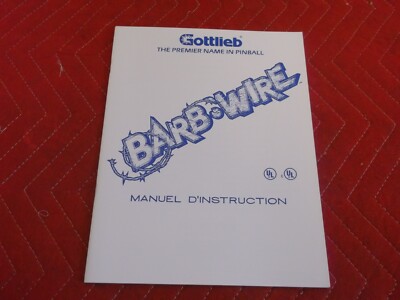 GOTTLIEB NOS BARB WIRE PINBALL MANUAL FRENCH LANGUAGE