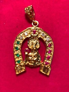 Authentic 14KT GOLD PLATED THREE COLOR CZ VIRGIN MARY CHARM PENDANT -9001v