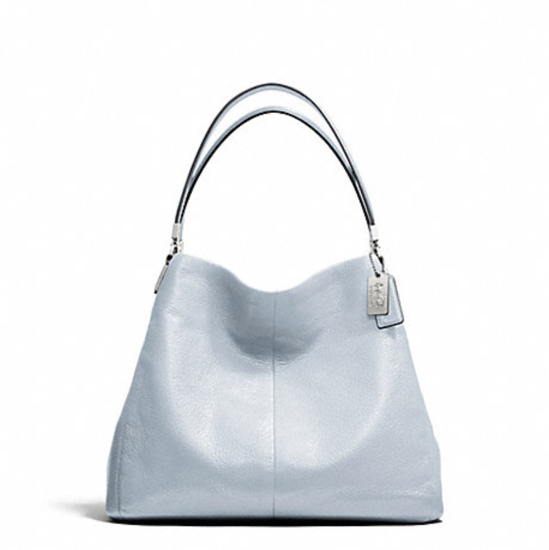 NWT COACH MADISON LEATHER SMALL PHOEBE SHOULDER BAG SILVER