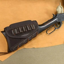 Leather Rifle Shotgun with Shell Holder Buttstock .308 .357 .22MAG 12GA