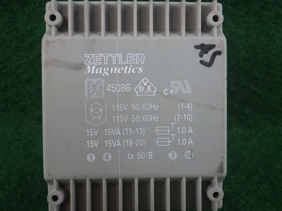 Zettler Magnetics 8 pin enclosed transformer used/tested 115V,15V 15VA #45086 - Image 2 of 4