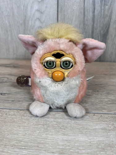 Vintage Furby 1999 Tiger Electronics Pink With Green Eyes Toy 90s Tested WORKS!