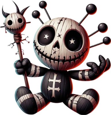 Halloween Gothic Voodoo Puppe Wandbild Schlafzimmer Laptop Vinyl Aufkleber Abziehbild 6 Größen
