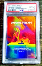 2024 Doomlings Imaginary Ends UNUSUAL FRIENDS Red/Orange Alt Art Holofoil PSA 10