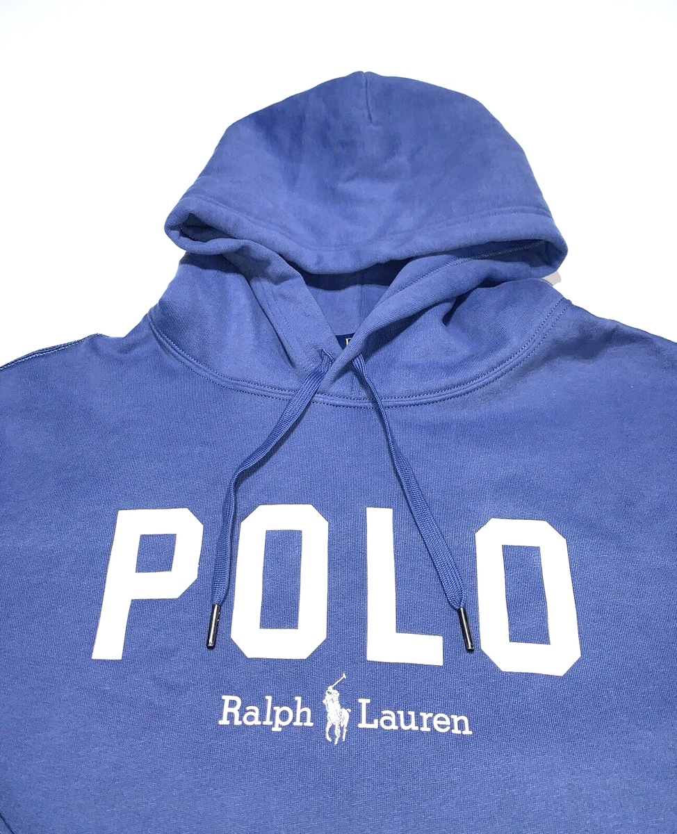 Polo Ralph Lauren Polo Spellout Blue Fleece Pullover Hoodie 65001