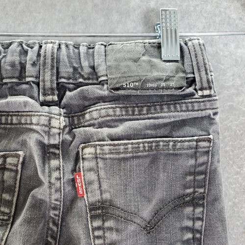 Levi's 510 Boys Jeans 10 Gray Denim Skinny Low Rise Pockets 24" Inseam - Picture 6 of 7