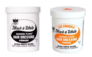 Black And White Hair Wax Genuine Pluko Lite Hair Dressing Pomade