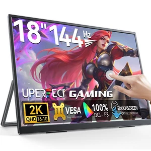 UPERFECT 18" écran tactile 2K 144Hz Moniteur Portable Gaming Monitor Autostanding