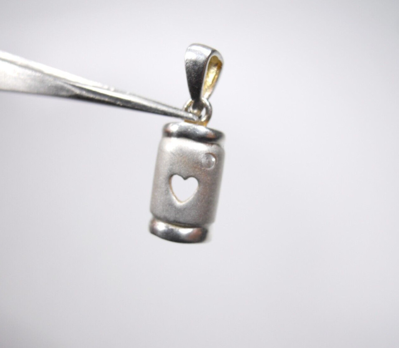 VINTAGE RECTANGULAR OPEN HEART CLEAR STONE STERLI… - image 2