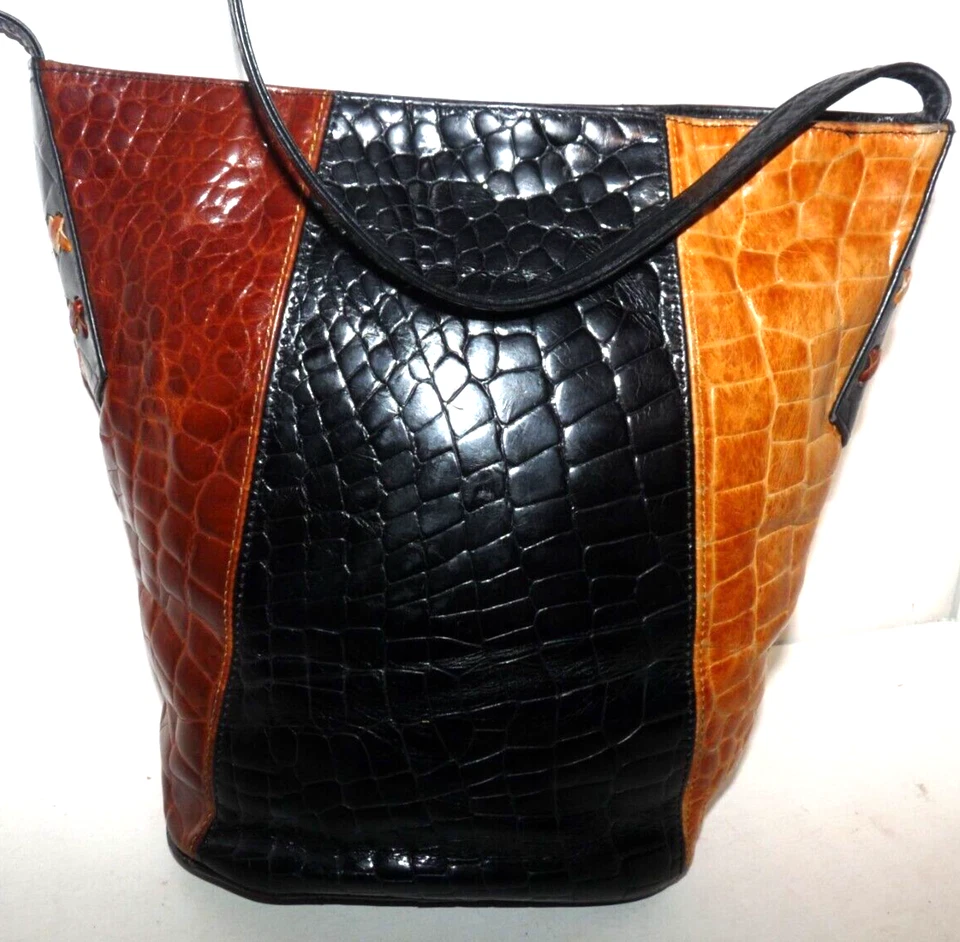 Joseph B. Exclusivo bolso bandolera vintage de cuero tricolor de Nueva York Foto 3 de 4