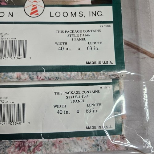 Vintage NIP Beacon Looms Bridal Bouquet Sheer Floral Curtains, 40x63 (2 Panels) - Picture 7 of 7
