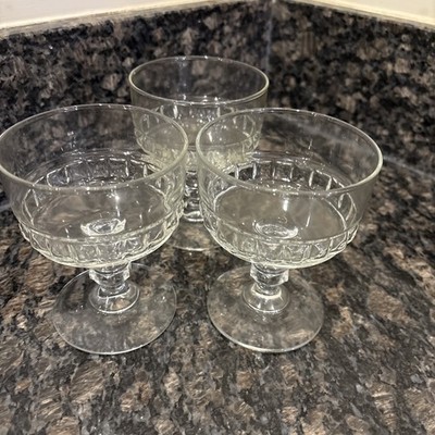 3 x Vintage Luminarc Verrerie D Arques France Champagner Untertasse Glas Set