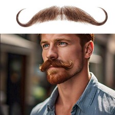YOROSTAR Fake Beard Realistic Goatee Mustache - Brown-17