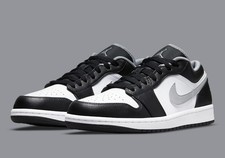 Nike Air Jordan 1 Zapatilla Deportiva Baja Negra Blanca Gris Para Hombre 553558-040