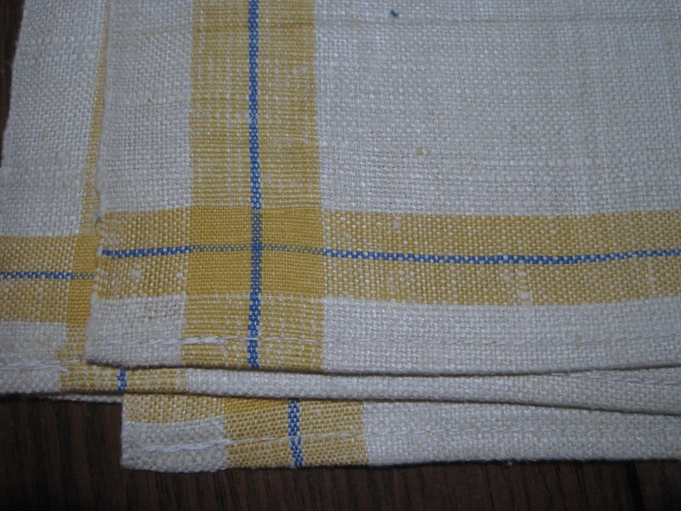 Juego de 3 vasos de toalla de té de cocina mezcla de algodón blanco roto sin usar Foto 4 de 4