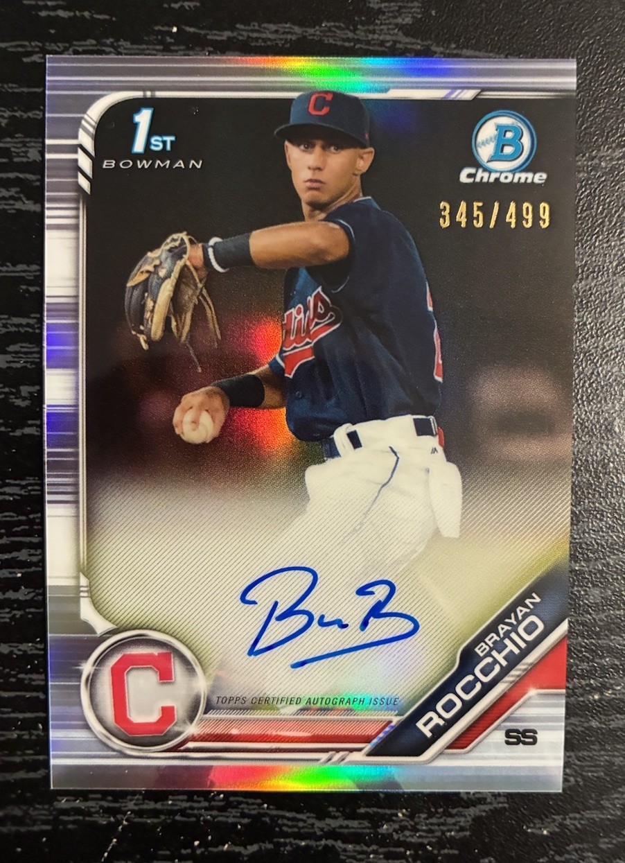 2019 Bowman Chrome Prospects Auto Refractor /499 Brayan Rocchio #CPA-BR Auto