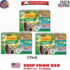 3 Pack Purina Friskies indoor Wet Cat Food Variety Pack, 5.5 oz 24 cans