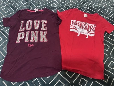 Lot Of 2 Victoria's Secret Pink Shirt Size XS - Image 1 of 3