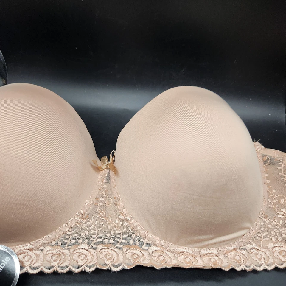 Delta Burke женщин 42D света подъема 5 способ трансформируемый бюстгальтер желтовато-коричневый W цветочный дизайн новый с Ярлыками - Изображение 2 из 4