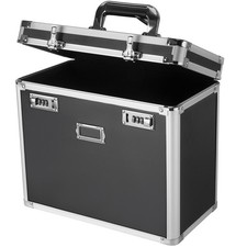 File Organizer Storage Box, Portable Locking Storage Totes Storage Box with ...