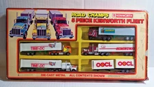 Vintage Road Champs 5 Piece Partial Kenworth Fleet Die Cast Tractor Trailers