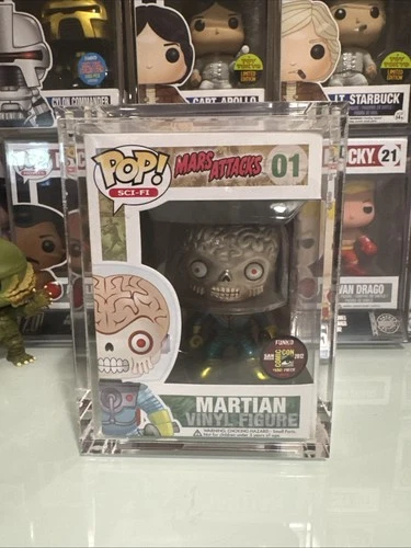 Funko Pop Metallic Martian SDCC 2012 Exclusive Mars Attacks LE480 in a SWAU