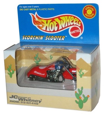 Hot Wheels Jc Whitney (1999) Rot Scorchin' Scooter Kiste Motorrad Spielzeug Rad
