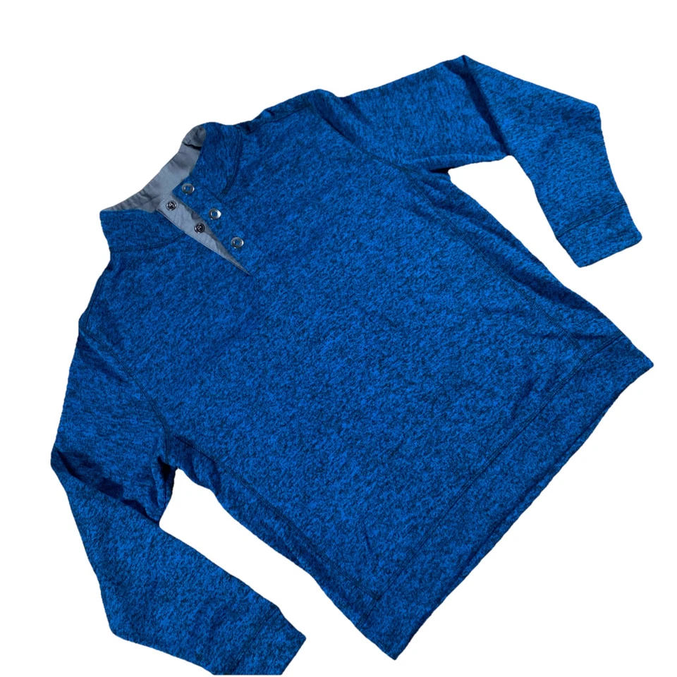 Paradise Collection Men’s Large Blue Pullover Henley Sweatshirt Polyester - Image 2 of 4