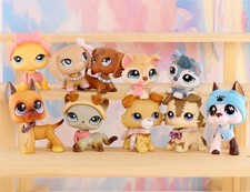 10Pcs LPS Dog Cat Toys Husky Shorthair Cat Great Dane Figure Dachshund for Kid