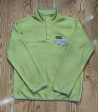 Patagonia Womens Large Synchilla Snap-T Fleece Pullover Yellow Vintage