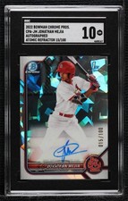 2022 Bowman Chrome Prospect Atomic Refractor Jonathan Mejia SGC 10 GEM Auto ya6