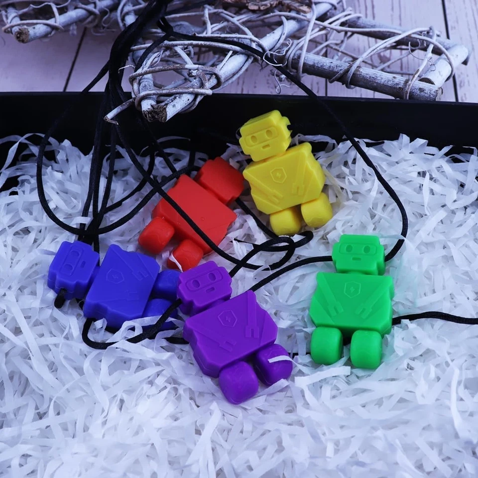 Paquete de 5 collar de masticación sensorial oral, herramienta de masticación sensorial motora, para más de 3 viejos con... Foto 4 de 4