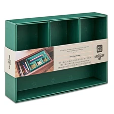 New Pen+Gear 5-Piece Drawer Organizer Set, Green Emerald