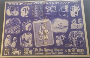 RAINS CAME (1939) Myrna Loy Tyrone Power George Brent Movie Herald - JUMBO SIZE