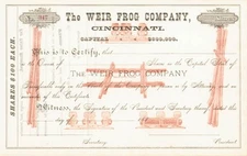 Weir Frog Co, Cincinnati, Ohio - Stock Certificate - Railroad Stocks