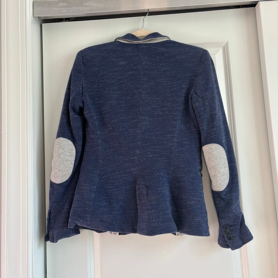 Blazer de algodón para mujer Zara talla M parche en el codo azul académico carrera oficina Foto 3 de 4